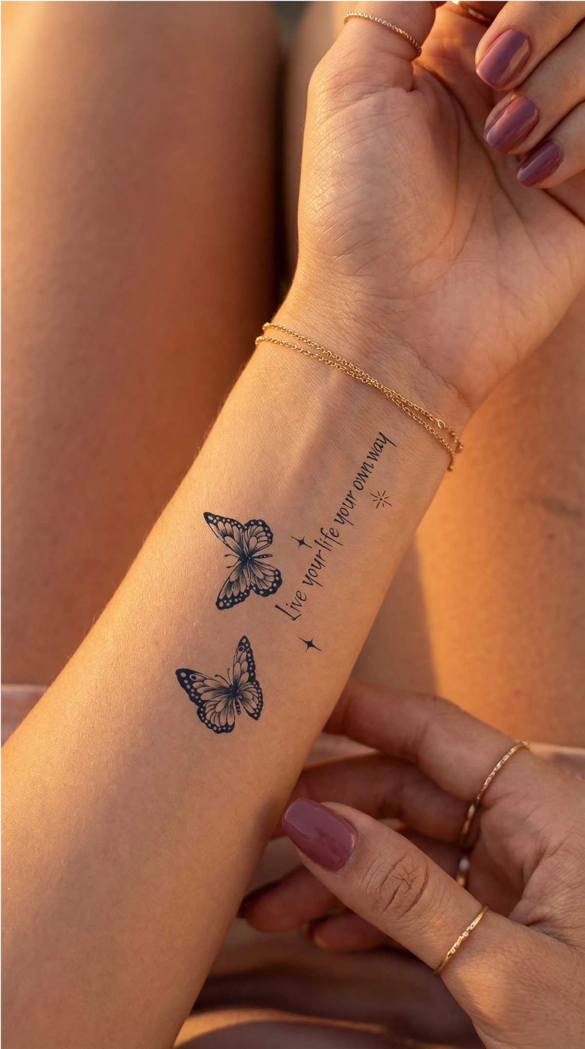 Tatuaj temporar cu fluturi, model colorat pentru copii